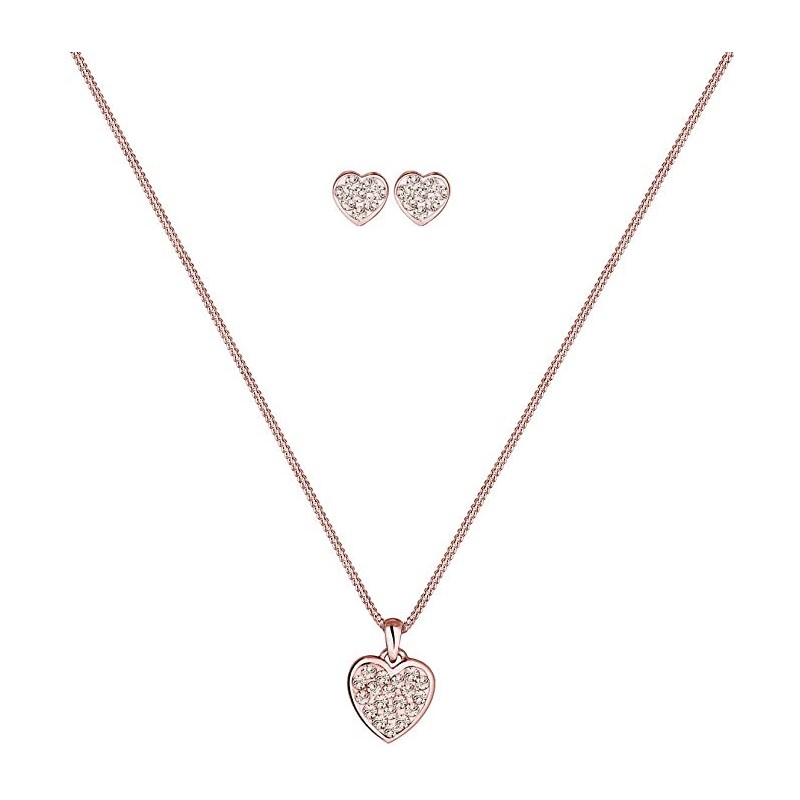 Romantisk Amour Smykkesæt - Rosa Forgyldt 925 Sterling Sølv