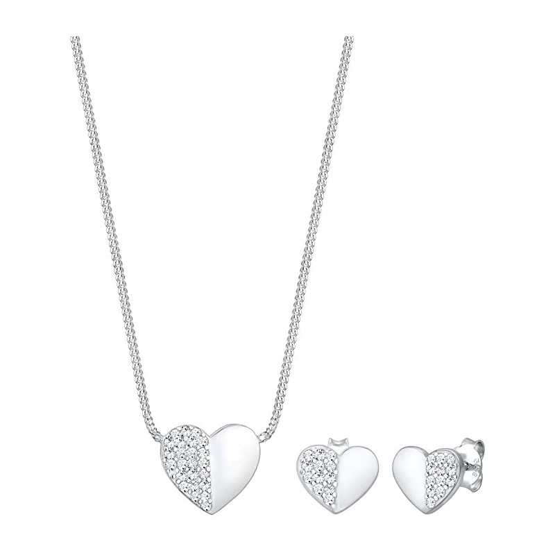 Elegant Playful Heart Smykkesæt - 925 Sterling Sølv - Flere Farver