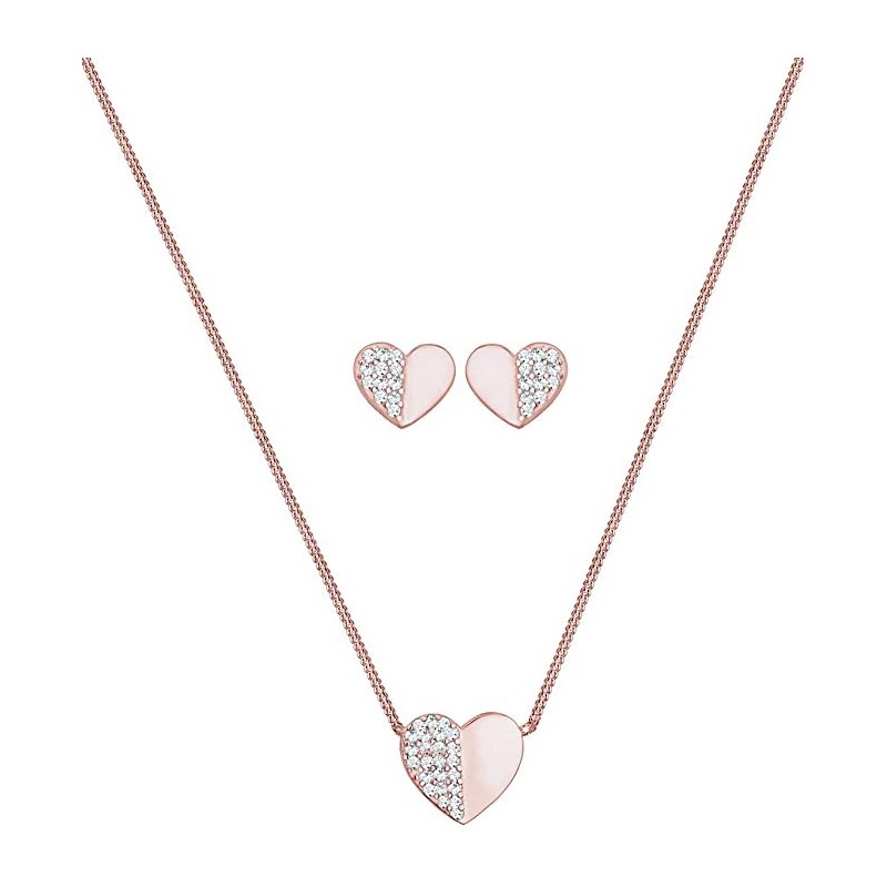 Elegant Playful Heart Smykkesæt - 925 Sterling Sølv - Flere Farver
