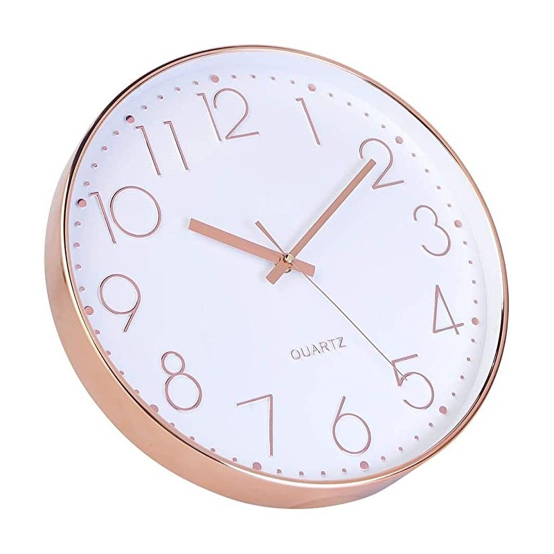 Praktisk & Moderne Design Vægur - Rosa Guld