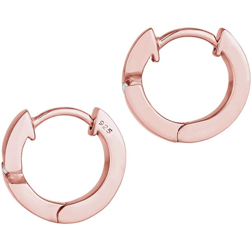 Klassiske Diamant Creol Øreringe – 925 Sterling Sølv  med Zirkonia