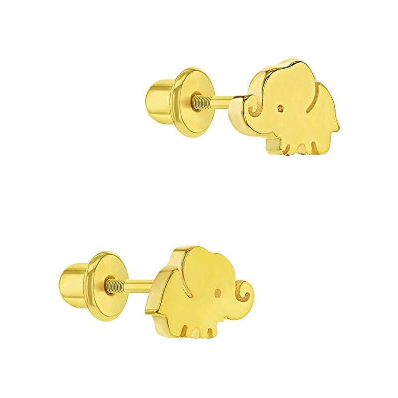 Bedårende Mini Elefant Skrue Ørestikker Til Børn - 9 Karat Guld