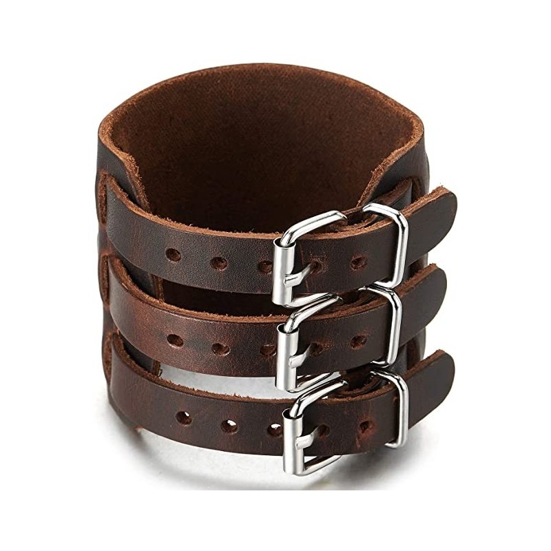Moderne Rock Læder Armbånd - Brun