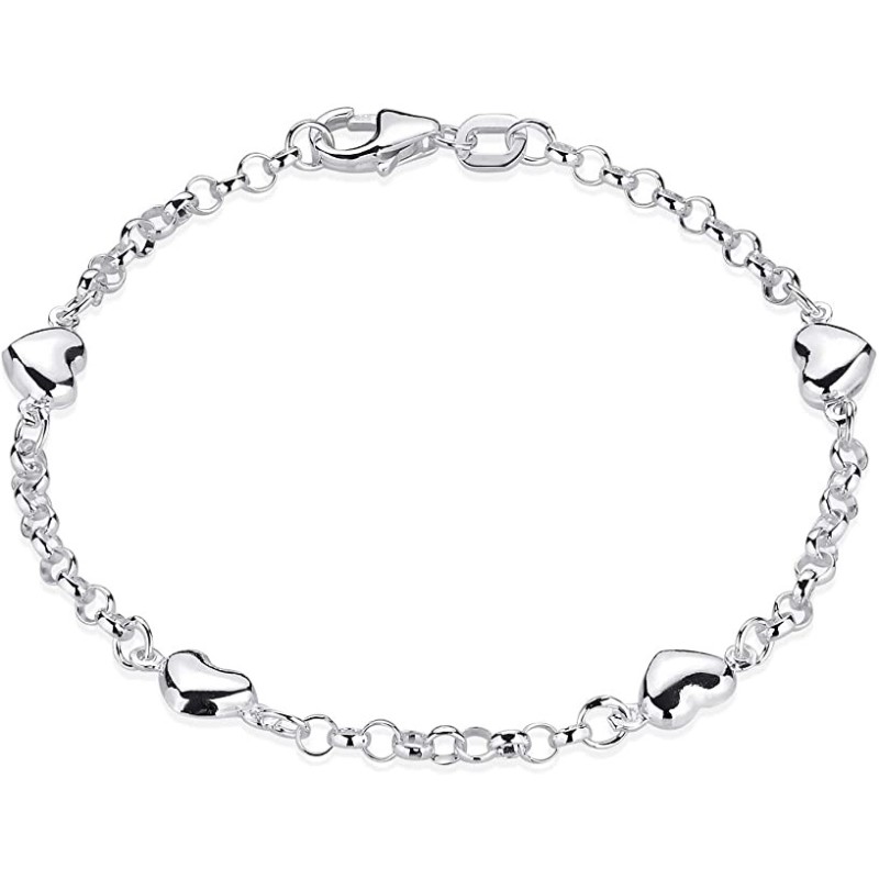 Pige Hjerte Armbånd – 925 Sterling Sølv 