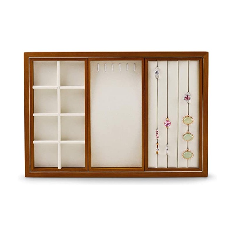 Træ Smykkebakke Organizer – Flere Farver