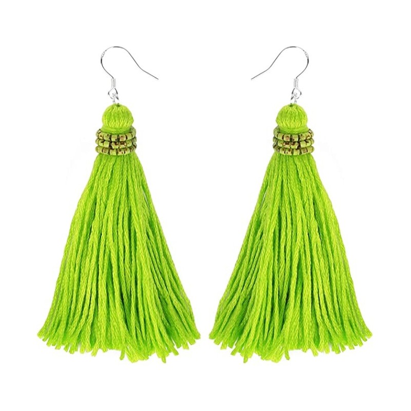 Moderne Tassel Øreringe - Lysegrøn