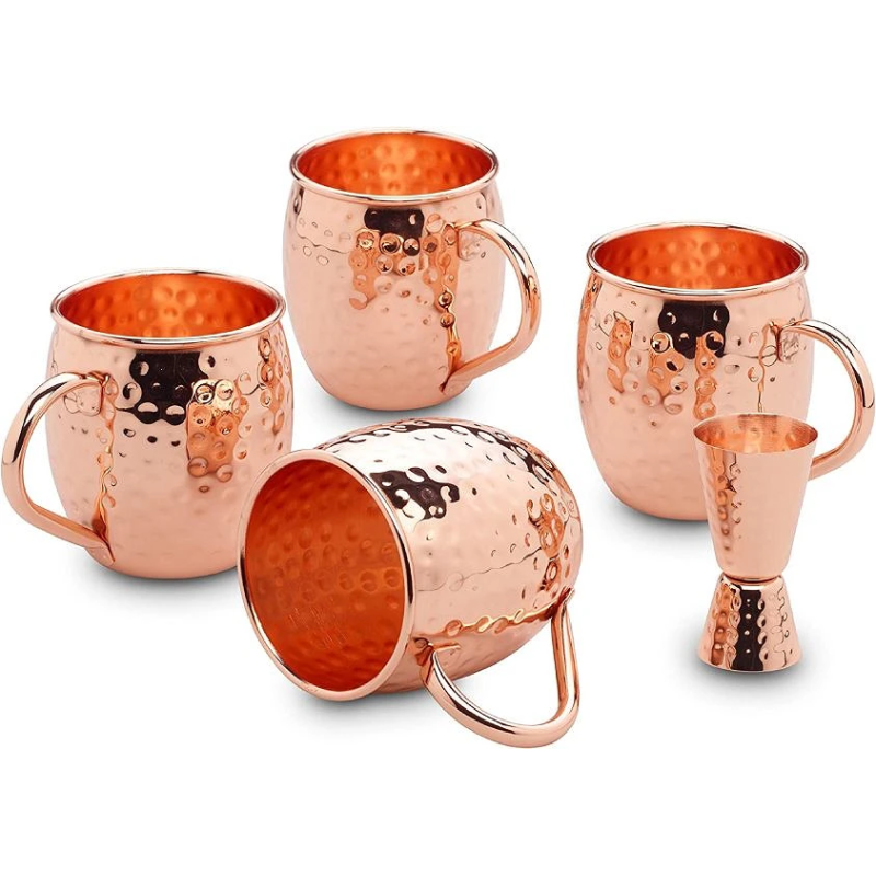 Håndlavet Moscow Mule Krus Sæt - 13 Dele - Kobber