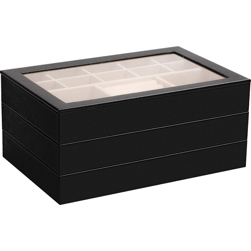 Flot Stabelbar Smykke Organizer & Opbevaring - Sort