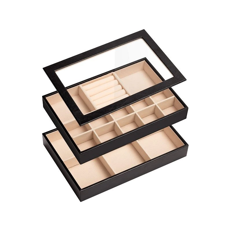 Stilfuld Smykke Opbevaring & Organizer – 3 Dele - Sort