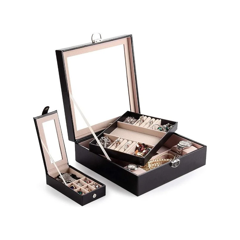 Elegant Austin Smykke Organizer & Opbevaring m. Lås - Hvid