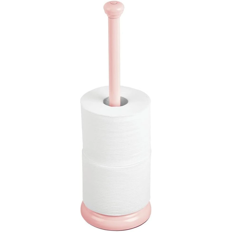 Praktisk Klassisk Fritstående Toiletrulle Holder - Lyserød