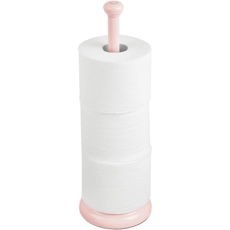 Praktisk Klassisk Fritstående Toiletrulle Holder - Lyserød