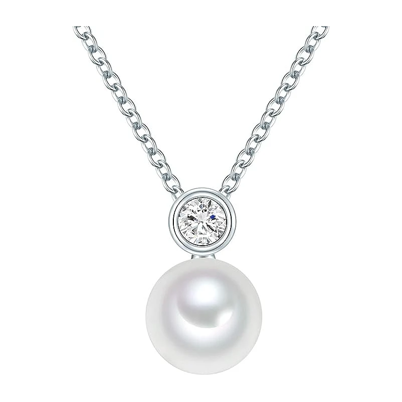 Elegant Perlehalskæde - 925 Sterling Sølv