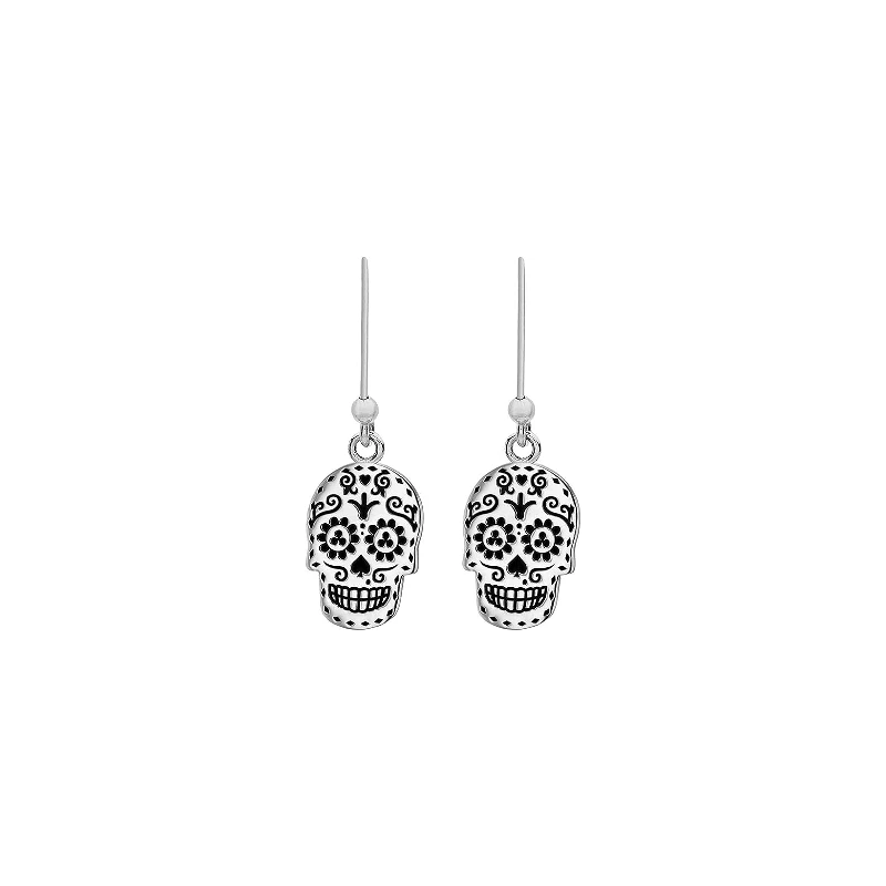 Mexikanske Skull Øreringe - 925 Sterling Sølv