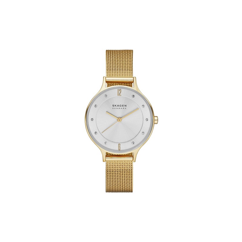 Skagen Anita Lille Dameur - Guld og hvid, 30mm