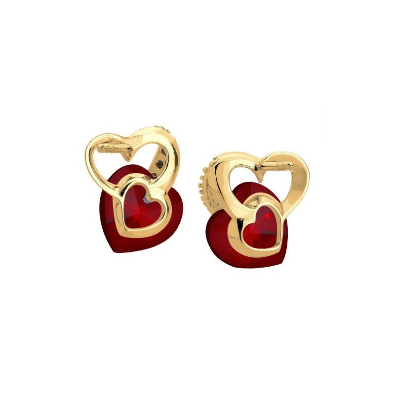 Dame Øreringe i Elegant & Romantisk Design – 925 Sterling Sølv & Ægte Swarovski Krystaller i hjerte model