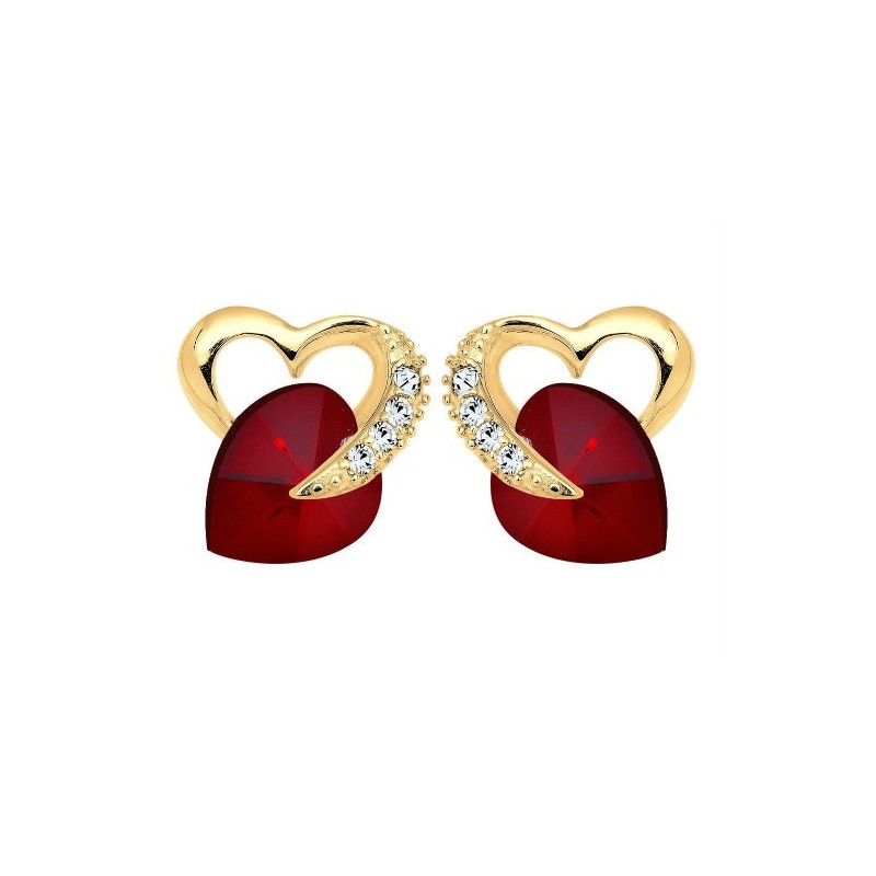 Dame Øreringe i Elegant & Romantisk Design – 925 Sterling Sølv & Ægte Swarovski Krystaller i hjerte model