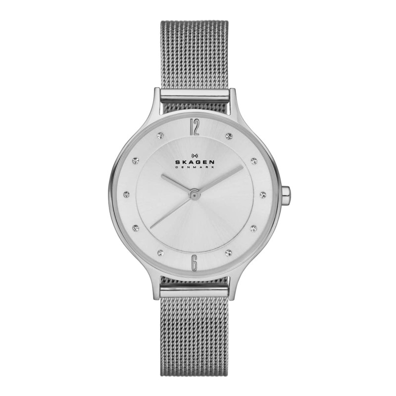 Skagen Anita Lille Dameur - Sølv og hvid - 30 mm