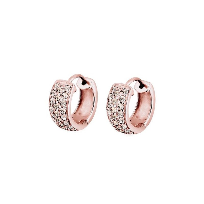 Smukke Creol-Øreringe – 925 Sterling Sølv – Rosa Forgyldt Med Ægte Swarovski Krystaller