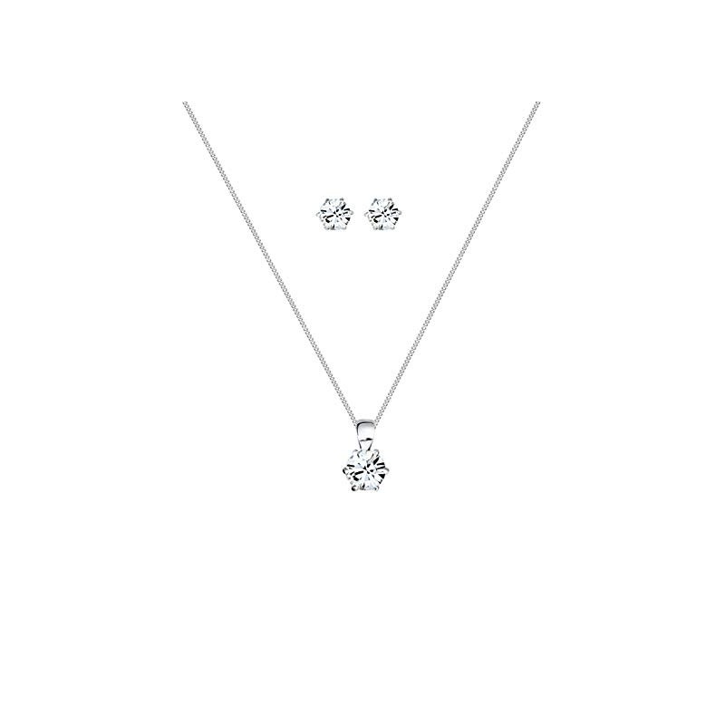 Smykke Sæt – 925 Sterling Sølv & Swarovski Krystal – 45 cm.