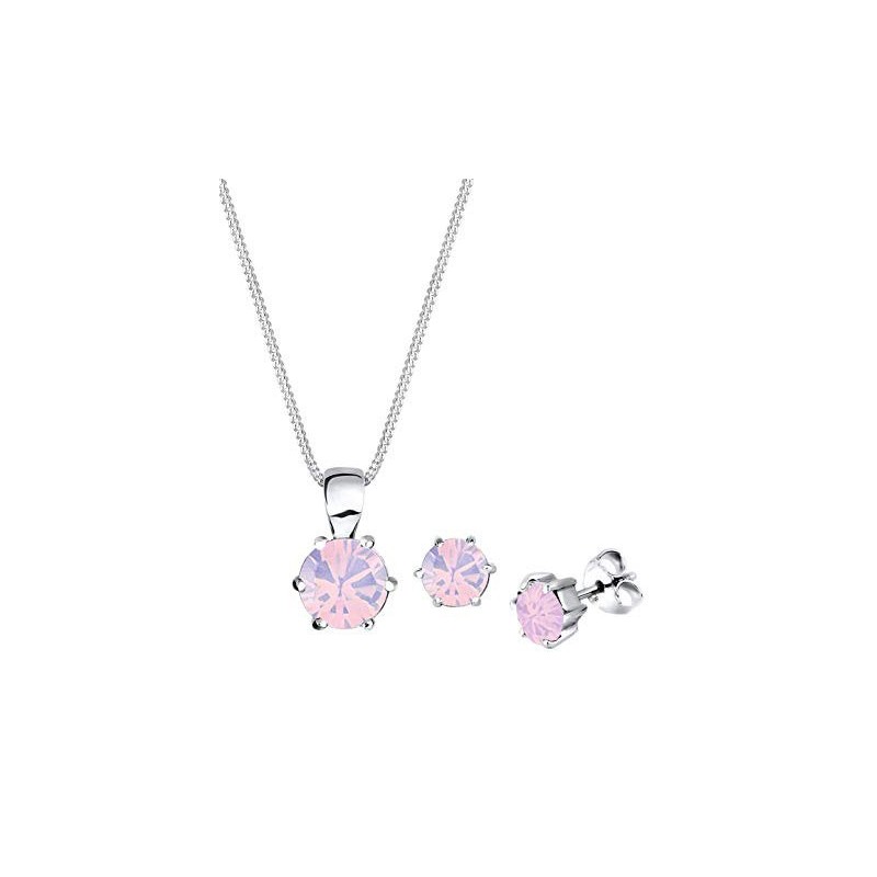 Romantisk Smykke Sæt – 925 Sterling Sølv – Sart Rosa