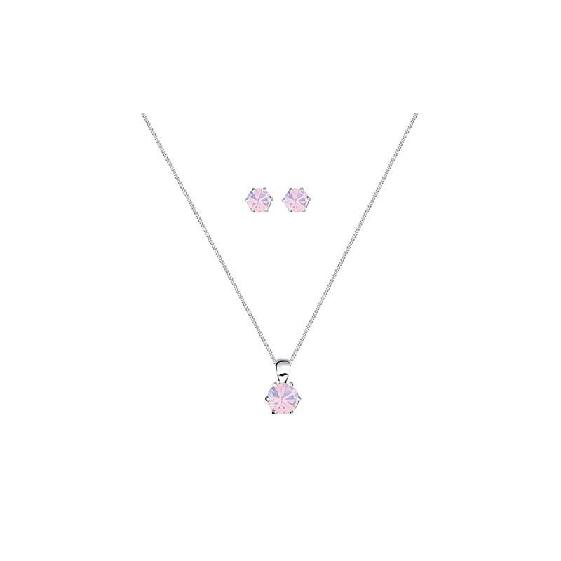 Romantisk Smykke Sæt – 925 Sterling Sølv – Sart Rosa