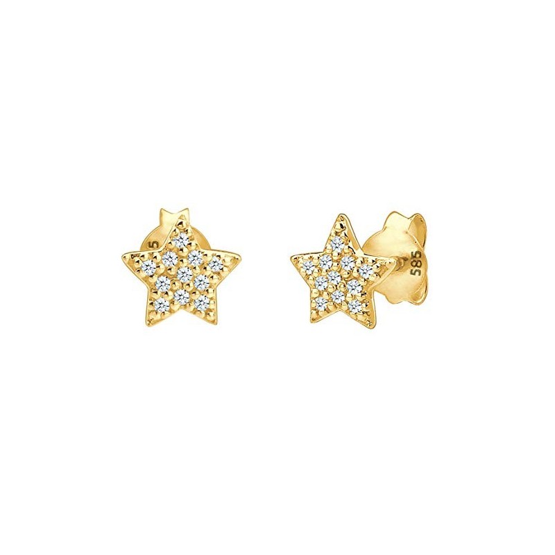 Stjerne Diamant Ørestikker – 14 Karat Guld – 0,22 Karat Diamant