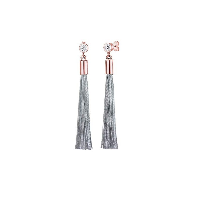 Lange Tassel Ørestikker – Forgyldt 925 Sterling Sølv – Swarovski Krystal