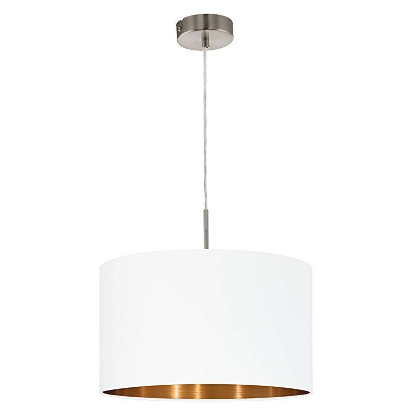 Lofts Lampe – Hvid, Kobber & Stål – 38 cm.