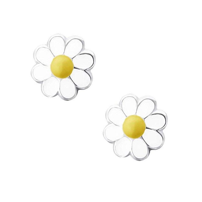 Søde Børne Marguerit Ørestikker – 925 Sterling Sølv – 6 mm.