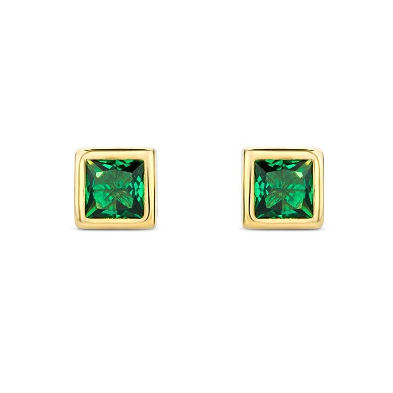 Elegante Smaragd Ørestikker – 9 Karat Guld