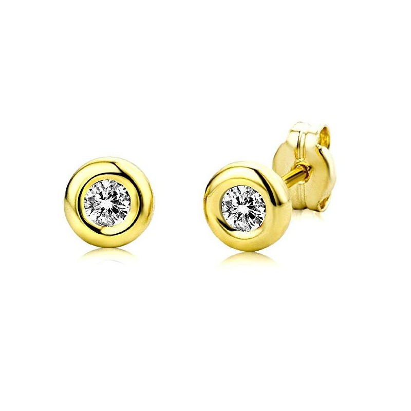 Små Klassiske Ørestikker – 9 Karat Guld – 5,5 mm.