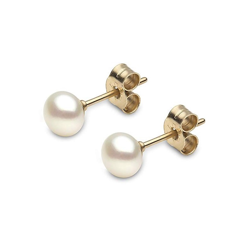 Elegante Perle Ørestikker – 9 Karat Guld – 5 mm.