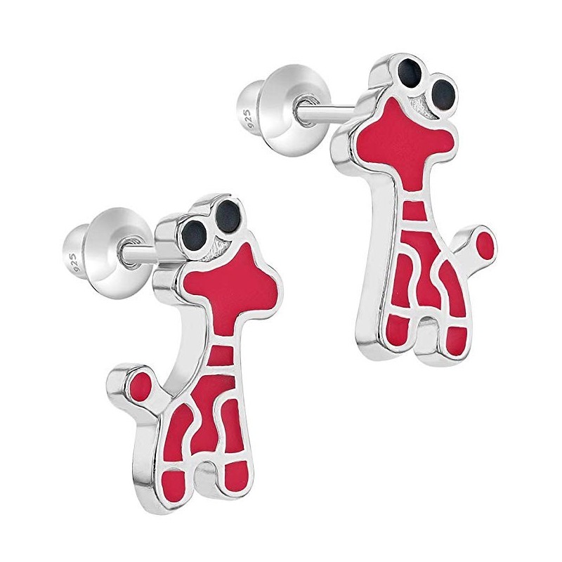 Baby & Børnesmykker – Moderne Giraf Ørestikker – 925 Sterling Sølv