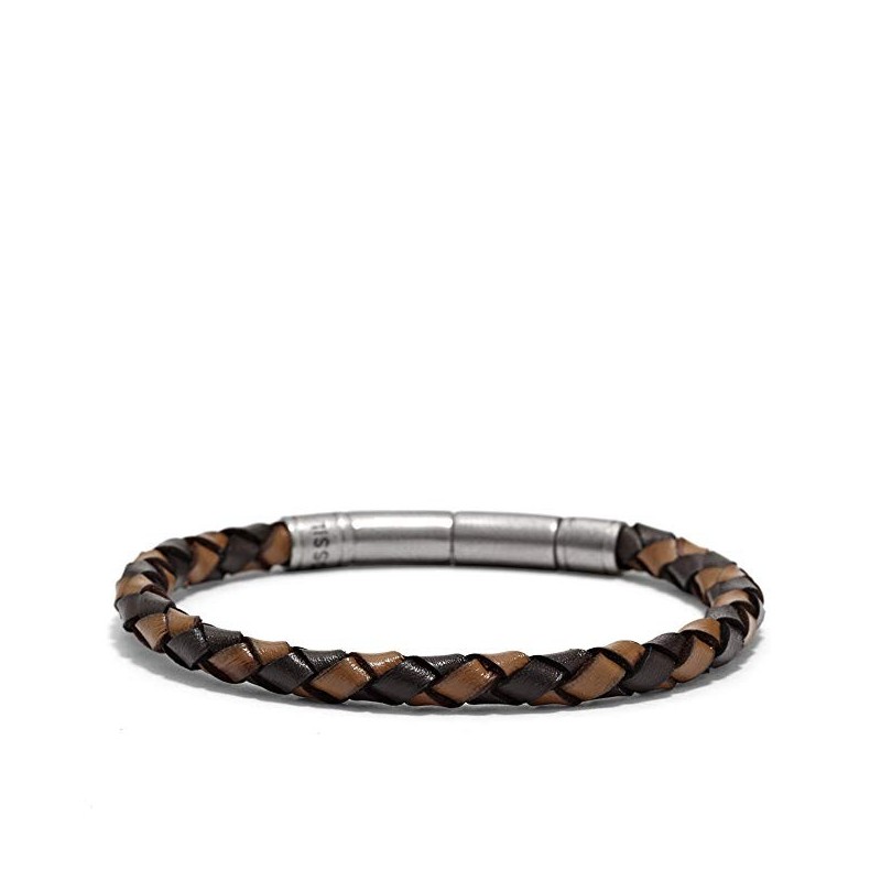 Smart Herre Armbånd I Flettet Læder & Stål – 20 cm. - Brun