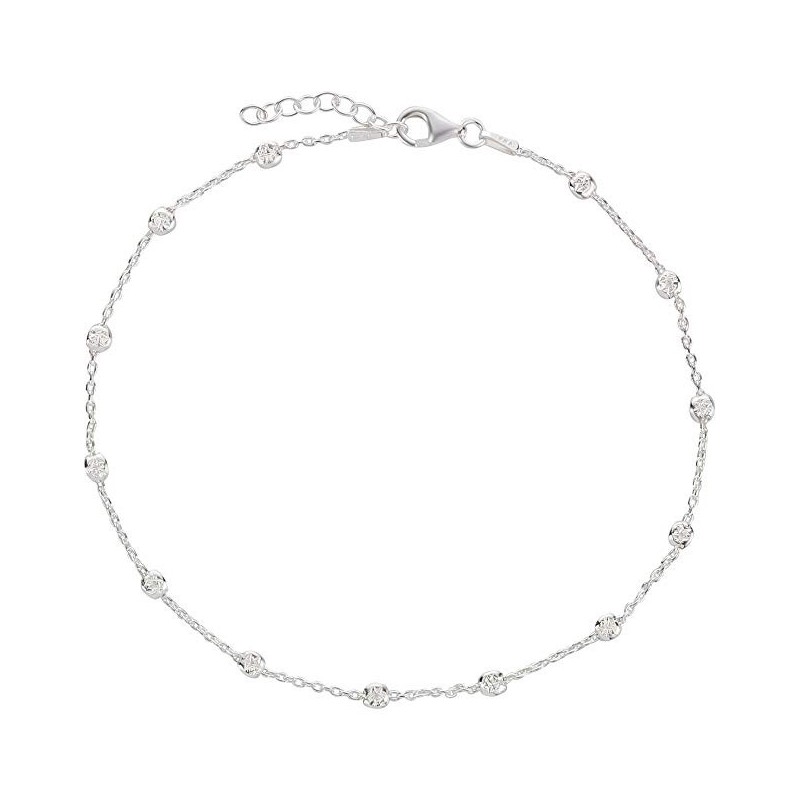 Moderne Justerbar Ankelkæde – 925 Sterling Sølv – 22 cm.