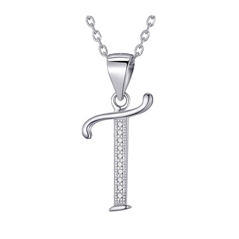 Stilfuld Bogstav ”T” Halskæde – 925 Sterling Sølv