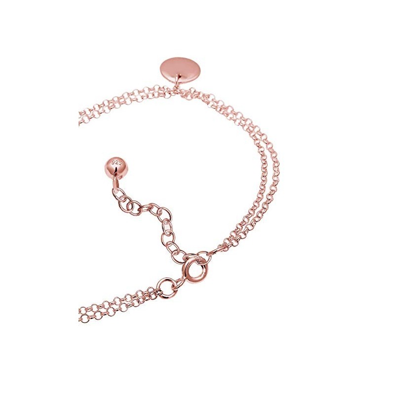 Håndlavet Armbånd Charm design - Rosa Forgyldt 925 Sterling Sølv 