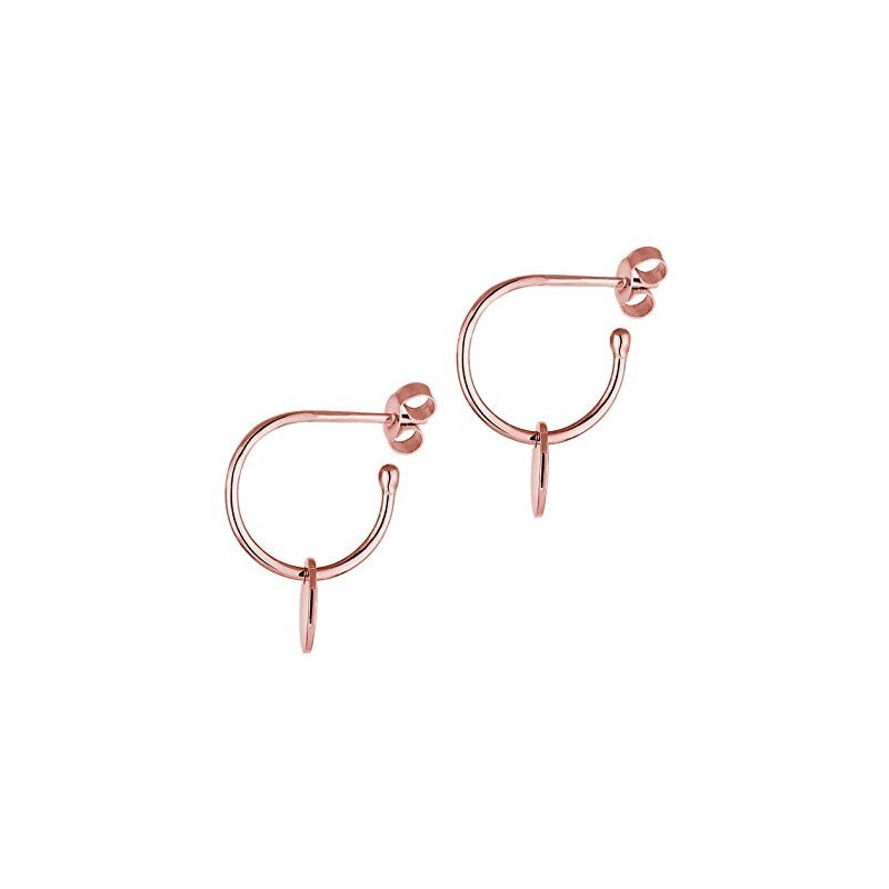 Creol Øreringe Charm Design – Rosa Forgyldt 925 Sterling Sølv