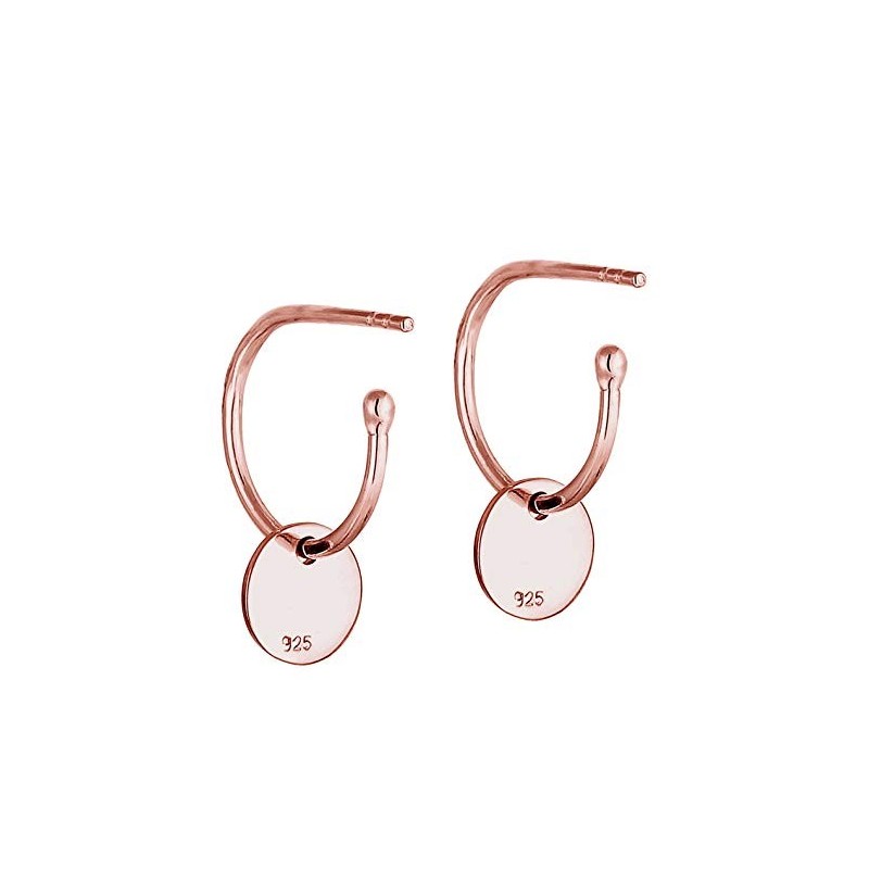 Creol Øreringe Charm Design – Rosa Forgyldt 925 Sterling Sølv
