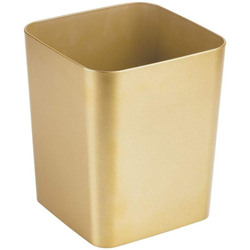 Kvadratisk Design Skraldespand – Guld/Messing