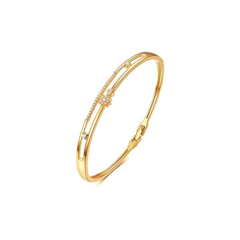 Stilfuldt Stjerne Armbånd – 18 Karat Forgyldt Messing