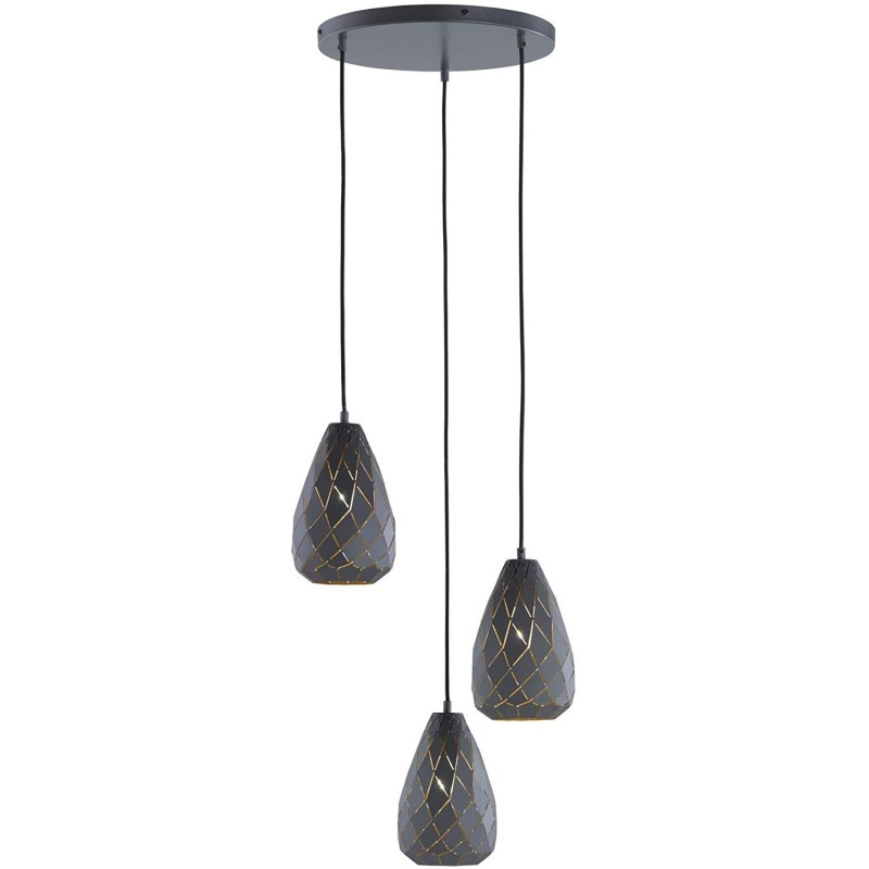 Moderne Onyx Design Pendellampe – Antracite/Guld