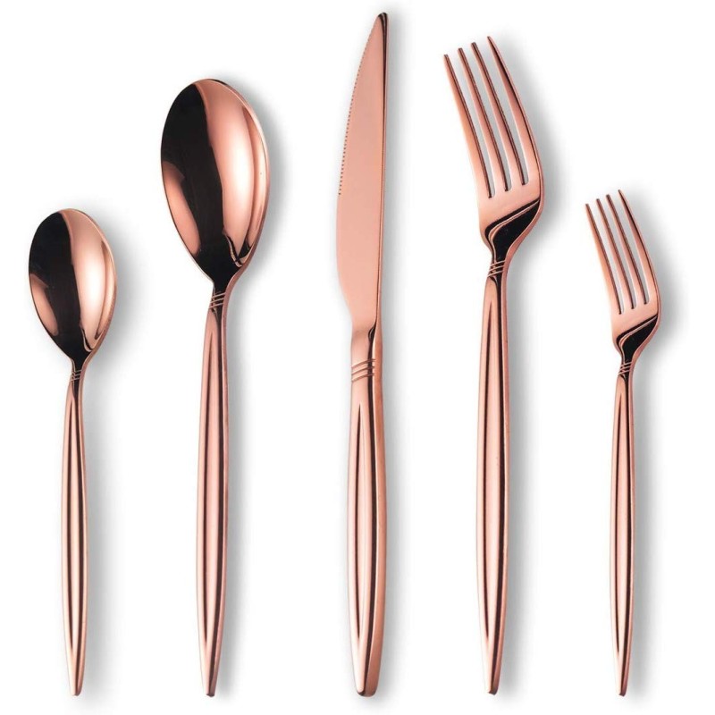 Titanland Premium Gatsby Bestiksæt – 30 Dele – Rosa Forgyldt Stål