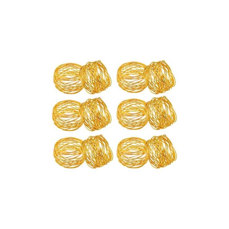 Dekorative Servietringe – 12 Stk. - Guld
