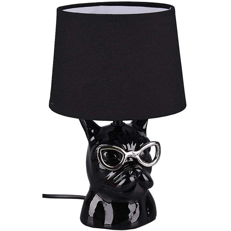 Reality Dosy Bulldog Design Bordlampe I Keramik - Sort