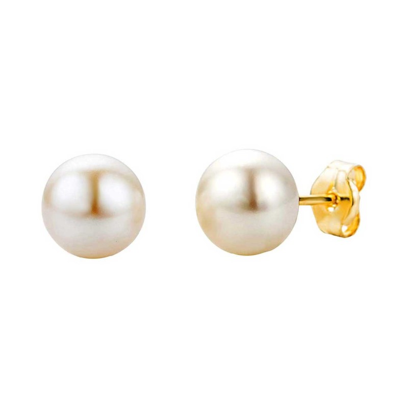 9 Karat Ørestikker med Hvide Ferskvandsperler – Elegant & Sofistikeret Design 