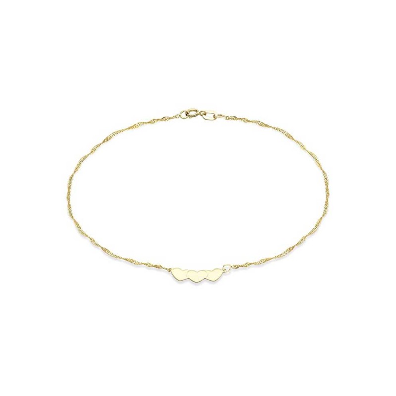 Romantisk Ankel Kæde – 9 Karat Guld – 22,5 cm.