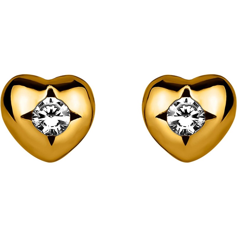 Elegante Små Hjerte Ørestikker – Guld
